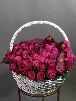 Корзина с цветами №19, Розы, 6000+ грн